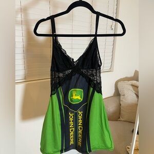 John Deere Black and Green Lace Chemise